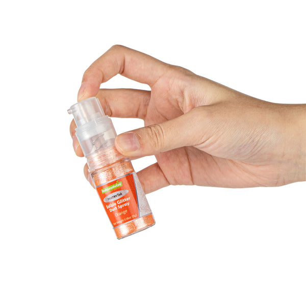 Restaurantware Pastry Tek 5g Orange Edible Glitter Dust Spray - 1 Count Box