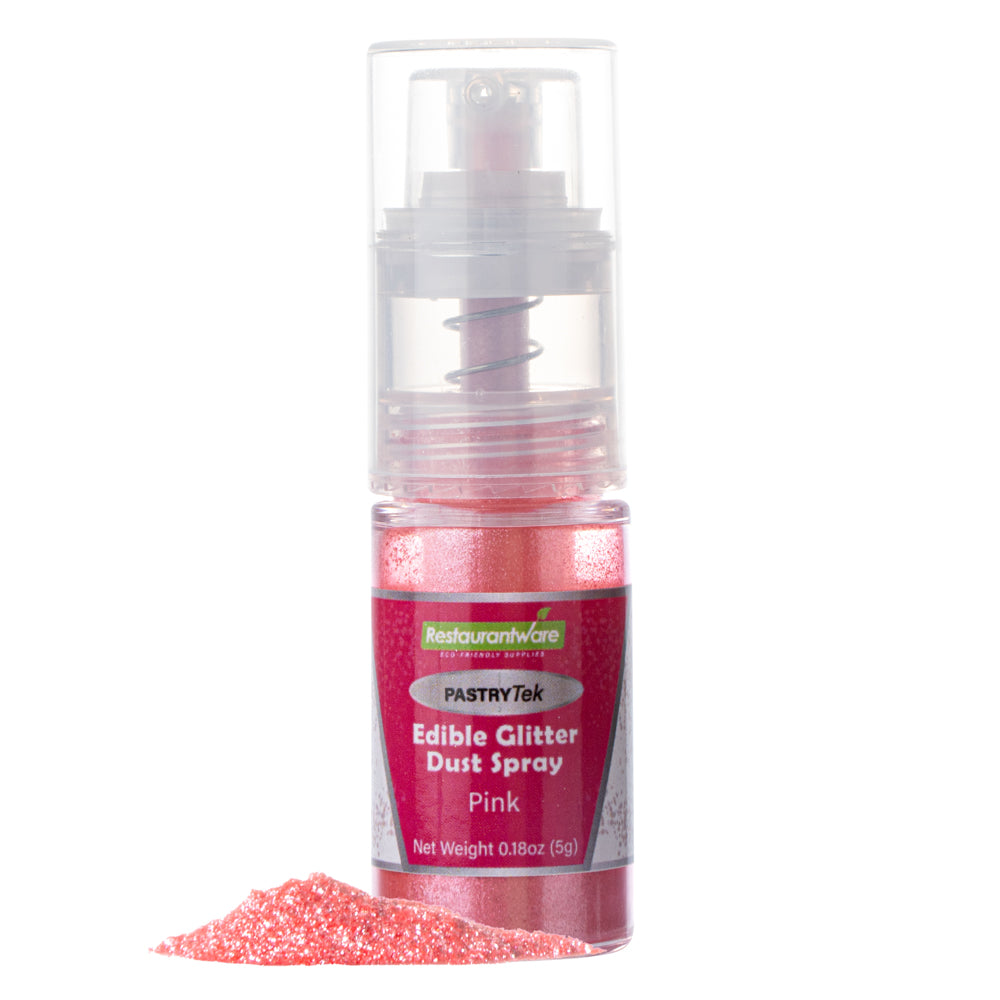 restaurantware Pastry Tek 5g Pink Edible Glitter Dust Spray - 1 count box
