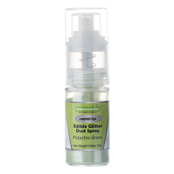 Restaurantware Pastry Tek 5g Pistachio Green Edible Glitter Dust Spray - 1 Count Box