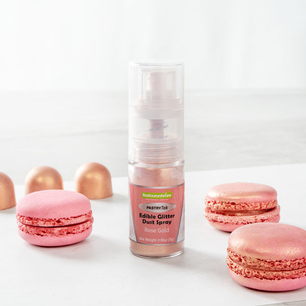 Restaurantware Pastry Tek 5g Rose Gold Edible Glitter Dust Spray - 1 Count Box