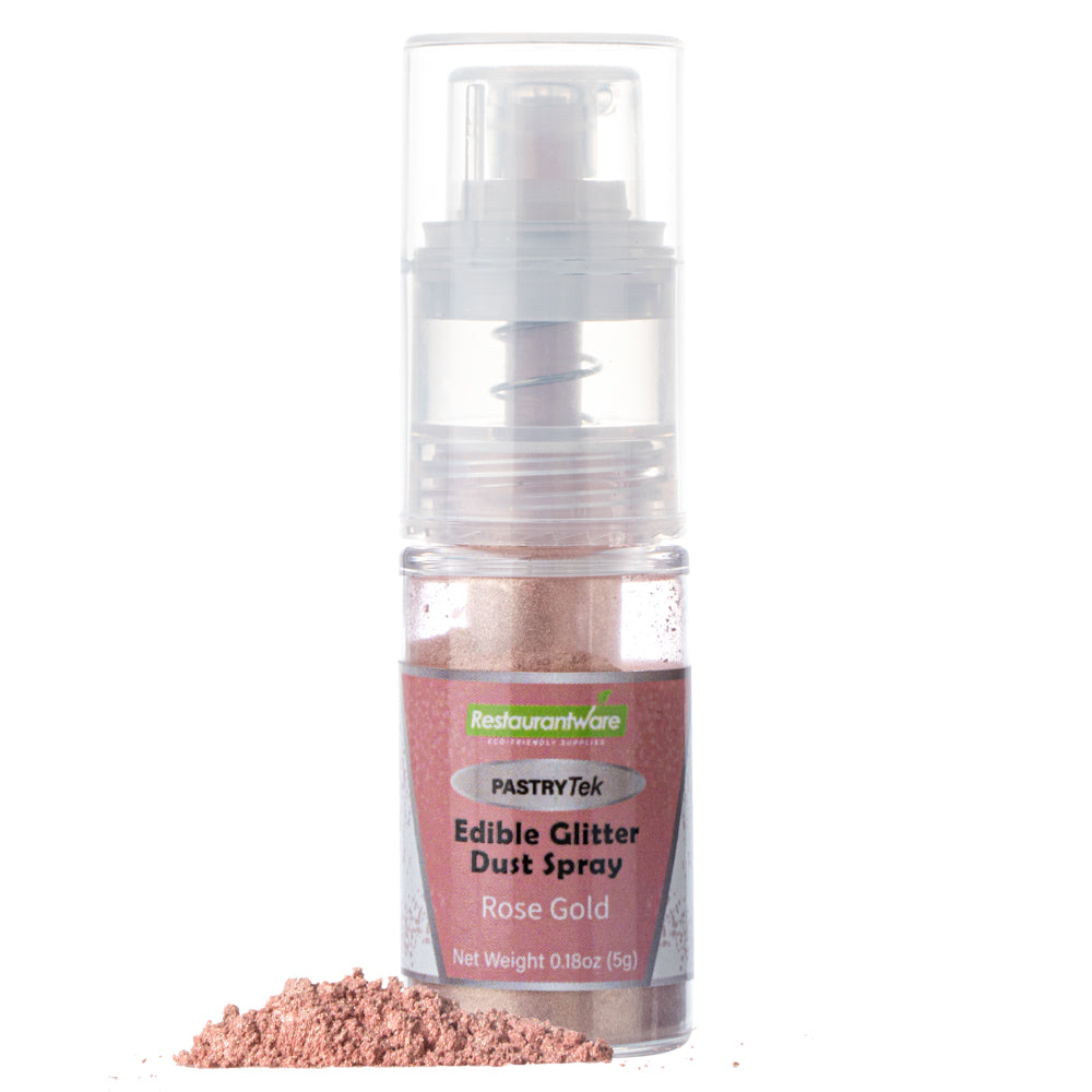 restaurantware Pastry Tek 5g Rose Gold Edible Glitter Dust Spray - 1 count box