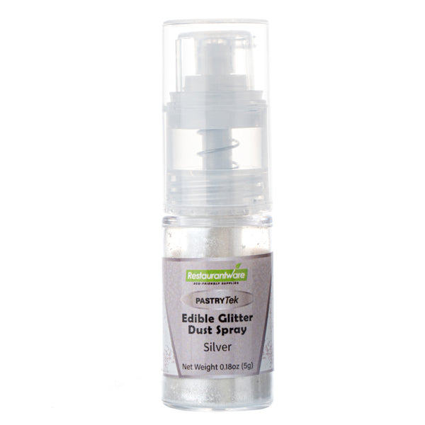 Restaurantware Pastry Tek 5g Silver Edible Glitter Dust Spray - 1 Count Box