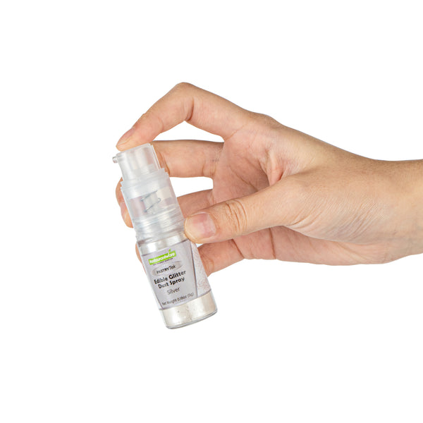 Restaurantware Pastry Tek 5g Silver Edible Glitter Dust Spray - 1 Count Box