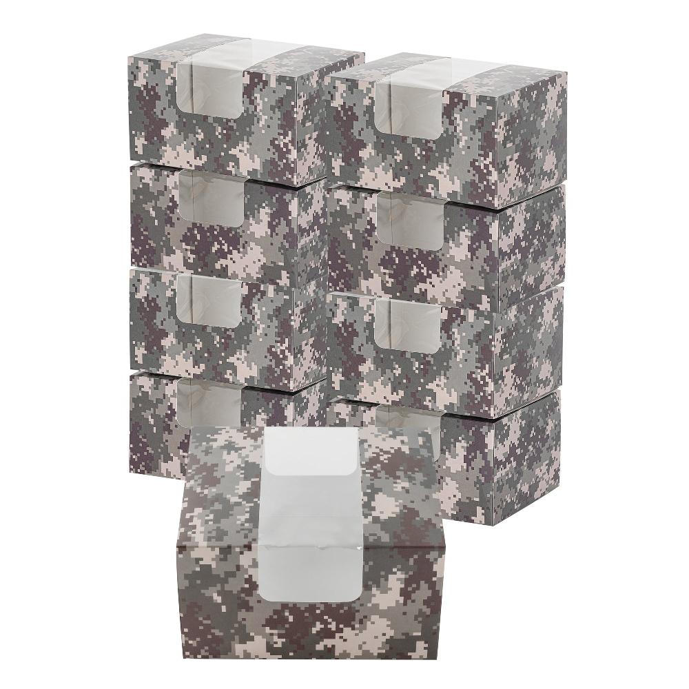 restaurantware Pastry Tek Camouflage Paper Pastry / Cake Box - with Window - 7" x 6" x 4" - 100 count box