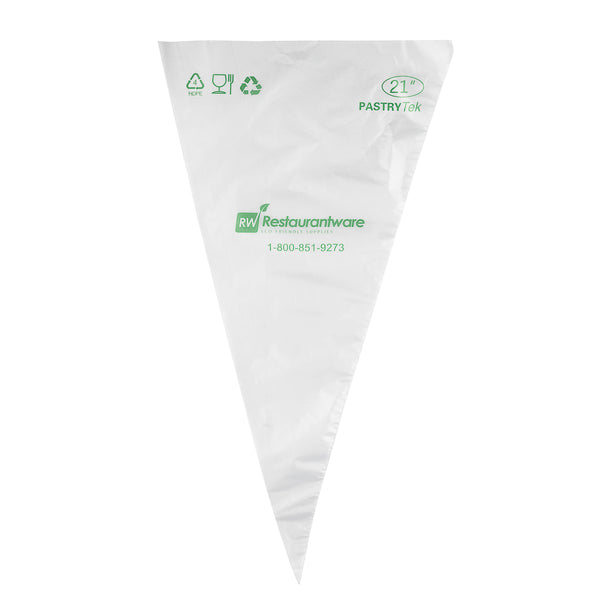 Restaurantware Pastry Tek Clear Plastic Easy Grip Pastry Piping Bag - Recyclable - 21" X 10 3/4" - 100 Count Box