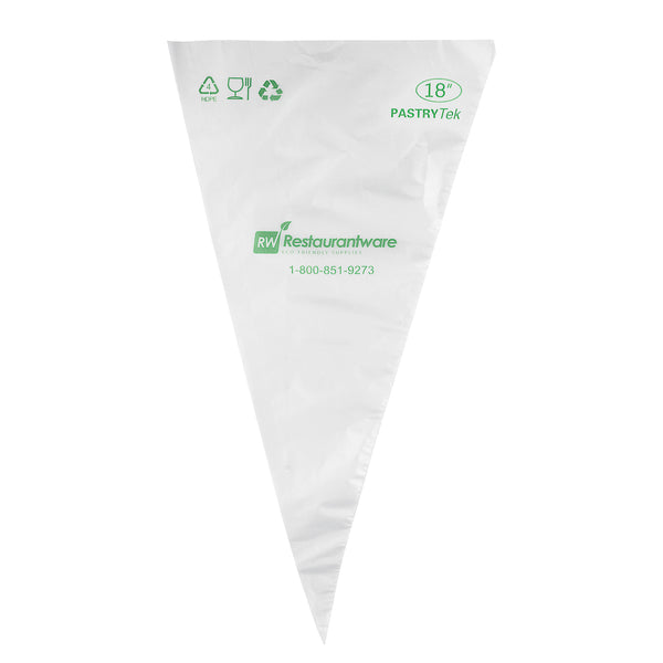 Restaurantware Pastry Tek Clear Plastic Easy Grip Pastry Piping Bag - Recyclable - 18" X 9 1/2" - 100 Count Box