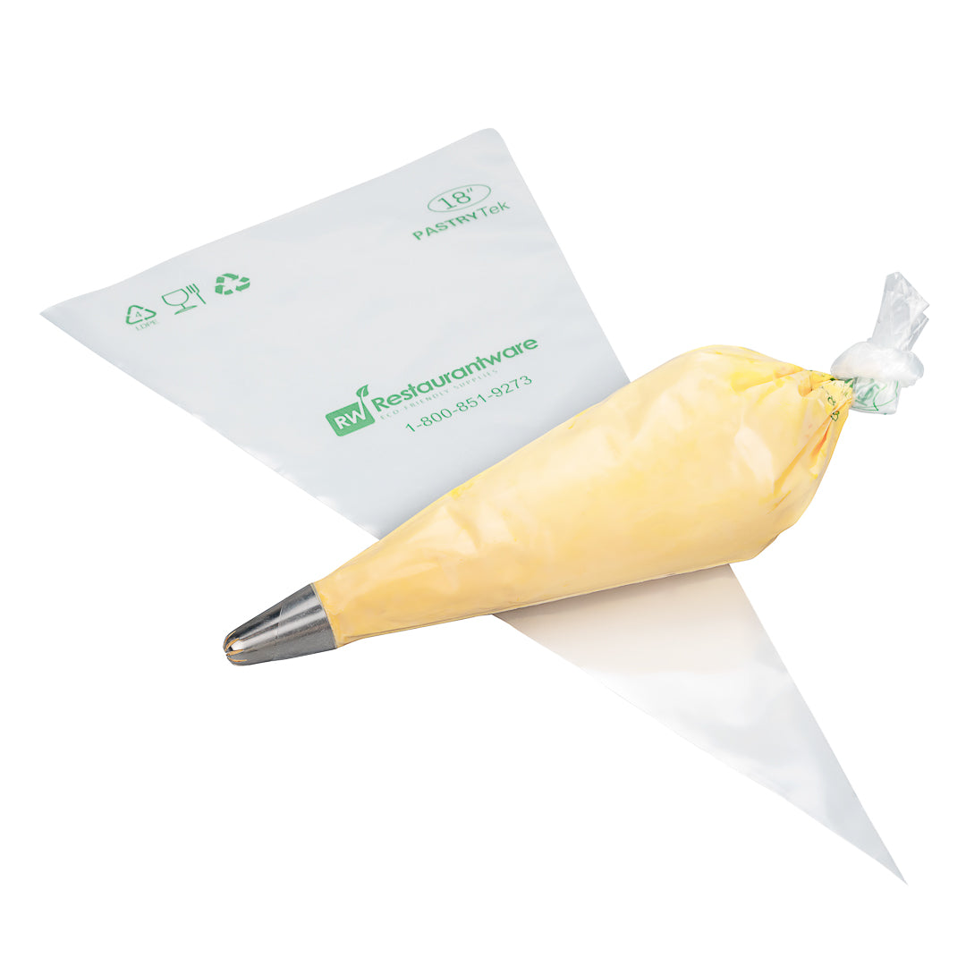 restaurantware Pastry Tek Clear Plastic Easy Grip Pastry Piping Bag - Recyclable - 18" x 9 1/2" - 100 count box