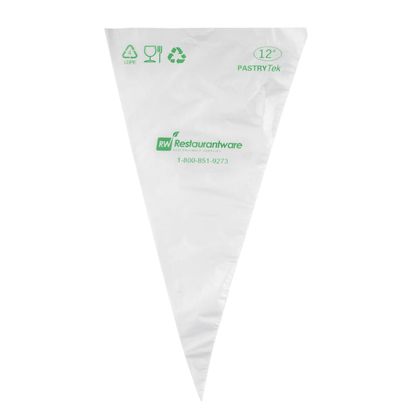 Restaurantware Pastry Tek Clear Plastic Easy Grip Pastry Piping Bag - Recyclable - 12 1/4" X 6" - 100 Count Box