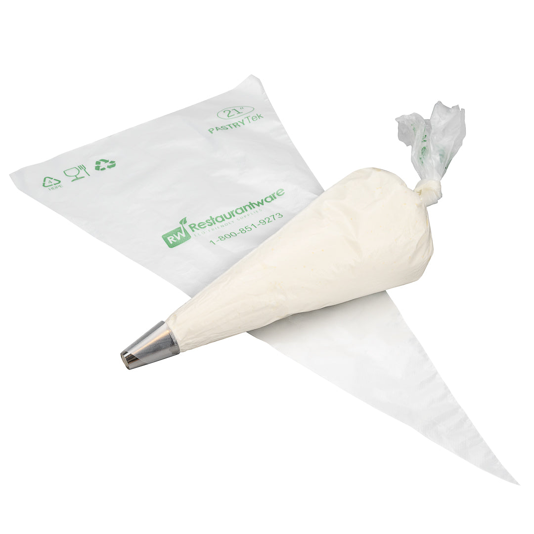 restaurantware Pastry Tek Clear Plastic Easy Grip Pastry Piping Bag - Recyclable - 21" x 10 3/4" - 100 count box
