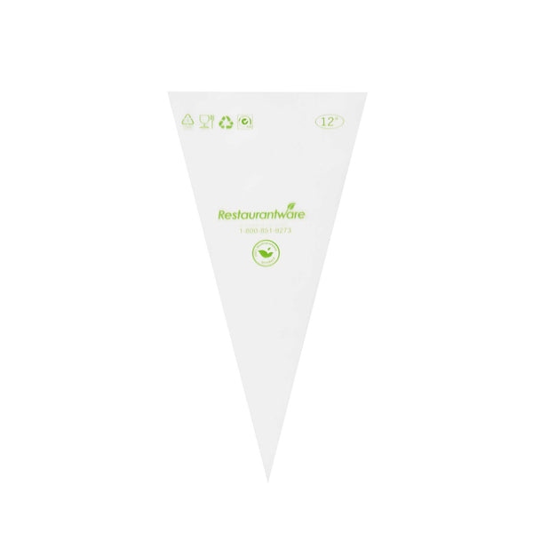 Restaurantware Pastry Tek Clear Plastic Pastry Piping Bag - Biodegradable - 12" X 6" - 100 Count Box