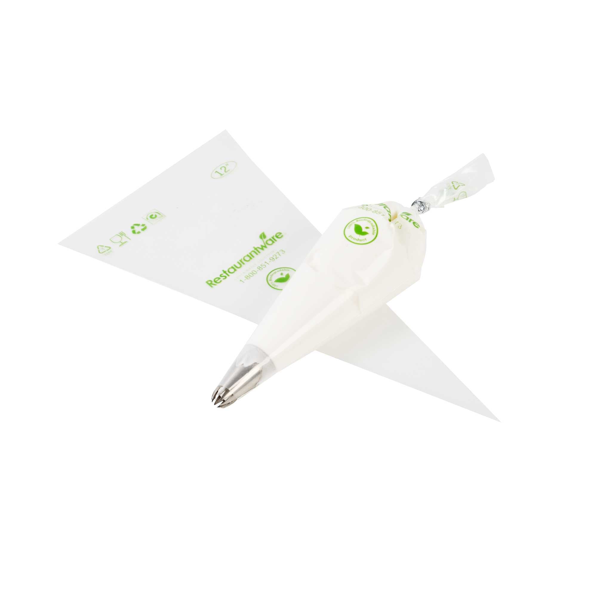 restaurantware Pastry Tek Clear Plastic Pastry Piping Bag - Biodegradable - 12" x 6" - 100 count box