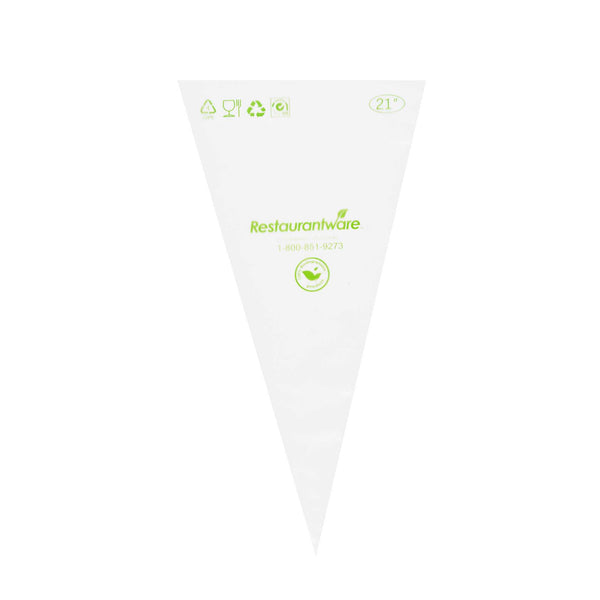 Restaurantware Pastry Tek Clear Plastic Pastry Piping Bag - Biodegradable - 21" X 10 1/4" - 100 Count Box