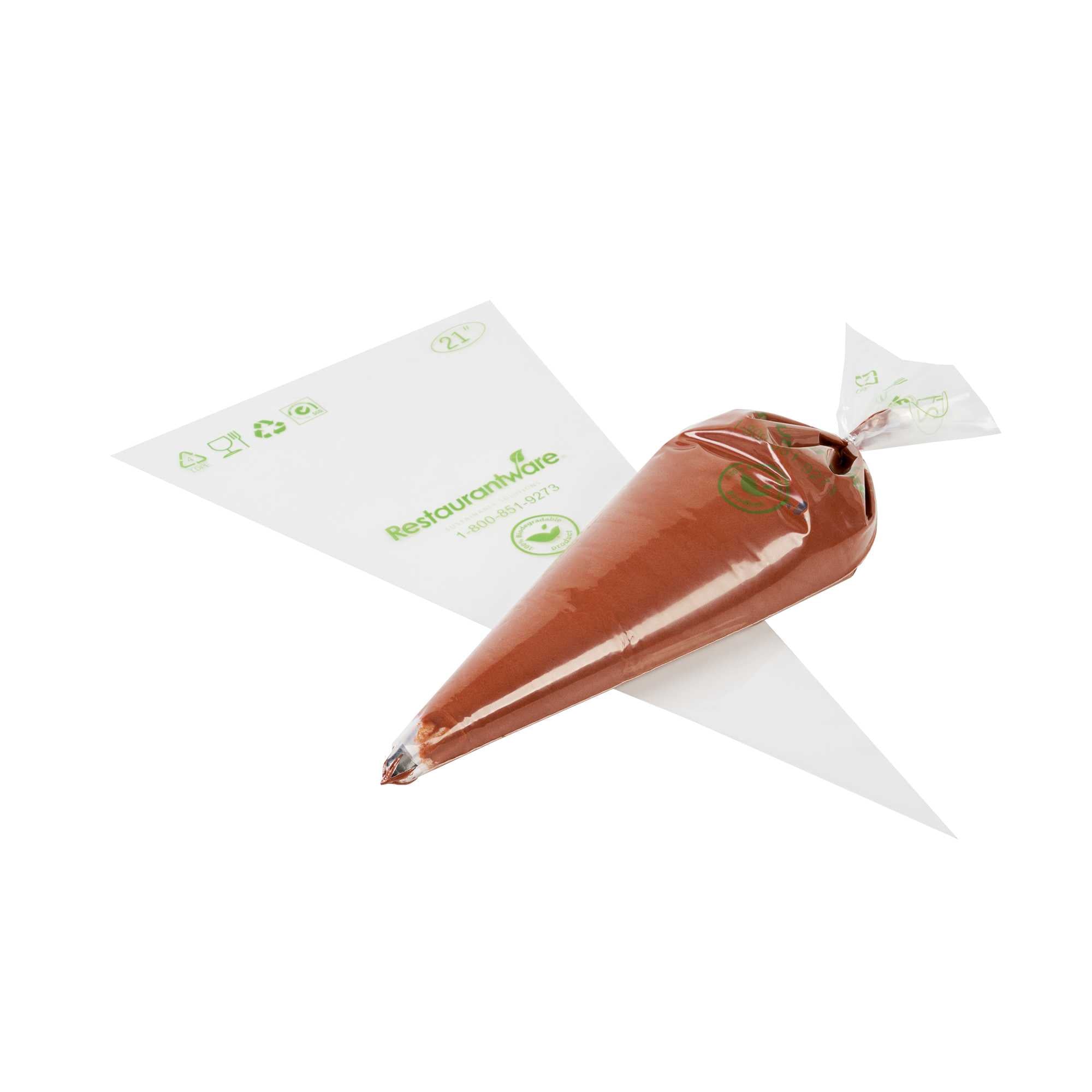restaurantware Pastry Tek Clear Plastic Pastry Piping Bag - Biodegradable - 21" x 10 1/4" - 100 count box