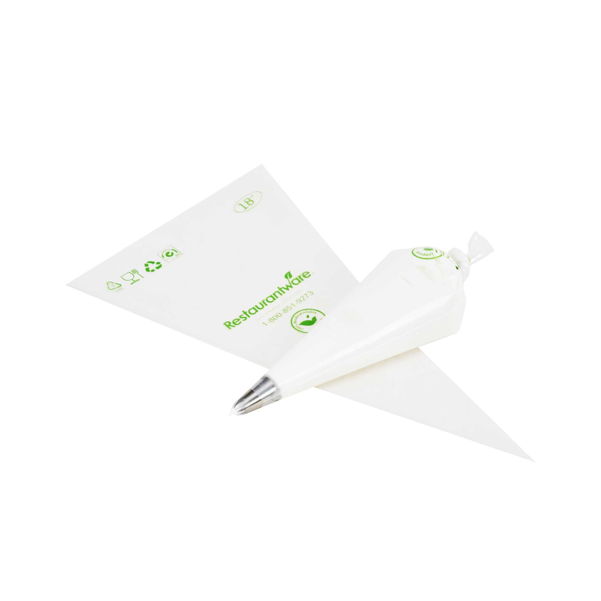 restaurantware Pastry Tek Clear Plastic Pastry Piping Bag - Biodegradable - 18" x 8 3/4" - 100 count box