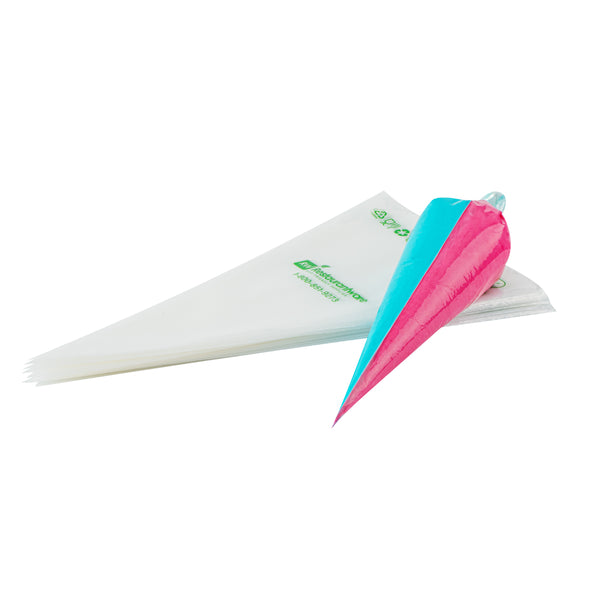 Restaurantware Pastry Tek Clear Plastic Pastry Piping Bag - Dual Color - 18" - 100 Count Box
