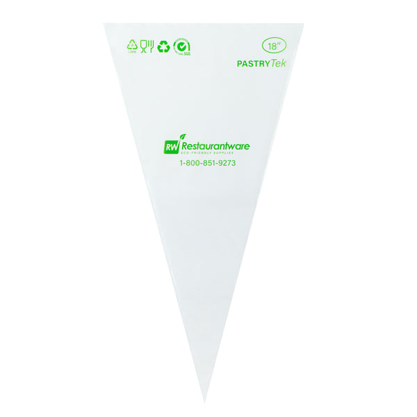 Restaurantware Pastry Tek Clear Plastic Pastry Piping Bag - Dual Color - 18" - 100 Count Box
