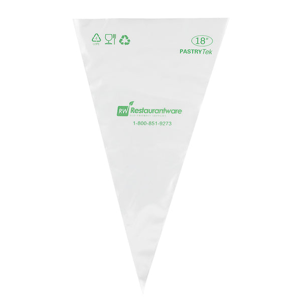 Restaurantware Pastry Tek Clear Plastic Pastry Piping Bag - Recyclable - 18" X 9 1/2" - 100 Count Box