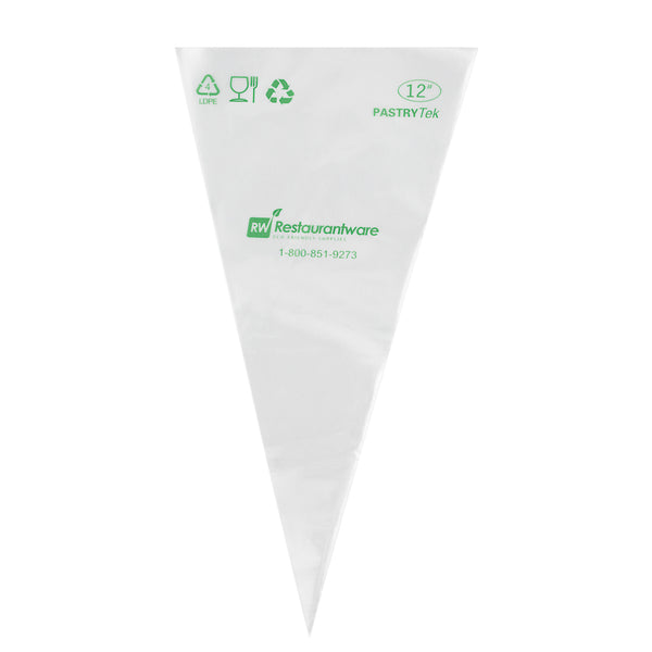 Restaurantware Pastry Tek Clear Plastic Pastry Piping Bag - Recyclable - 12 1/4" X 6" - 100 Count Box