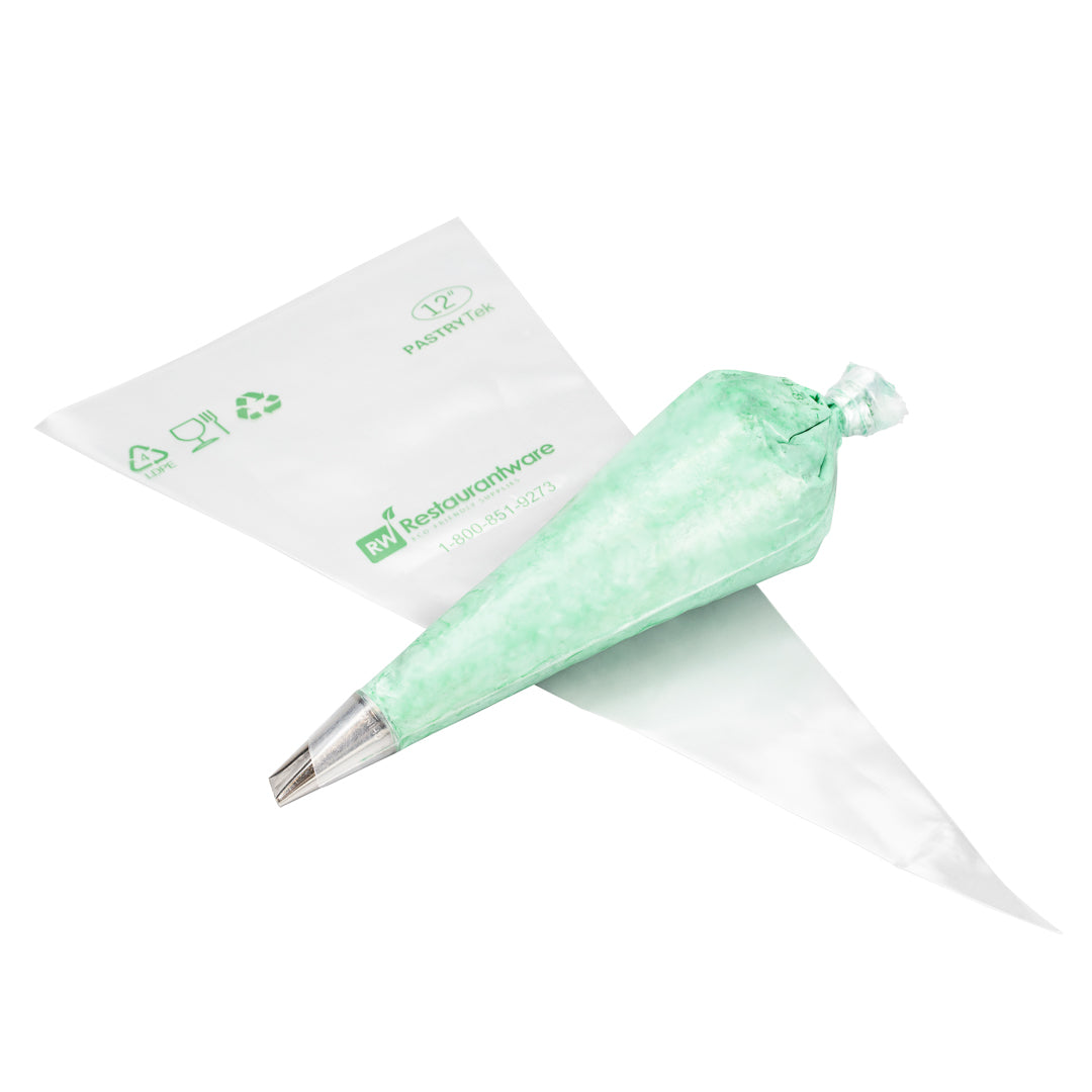 restaurantware Pastry Tek Clear Plastic Pastry Piping Bag - Recyclable - 12 1/4" x 6" - 100 count box