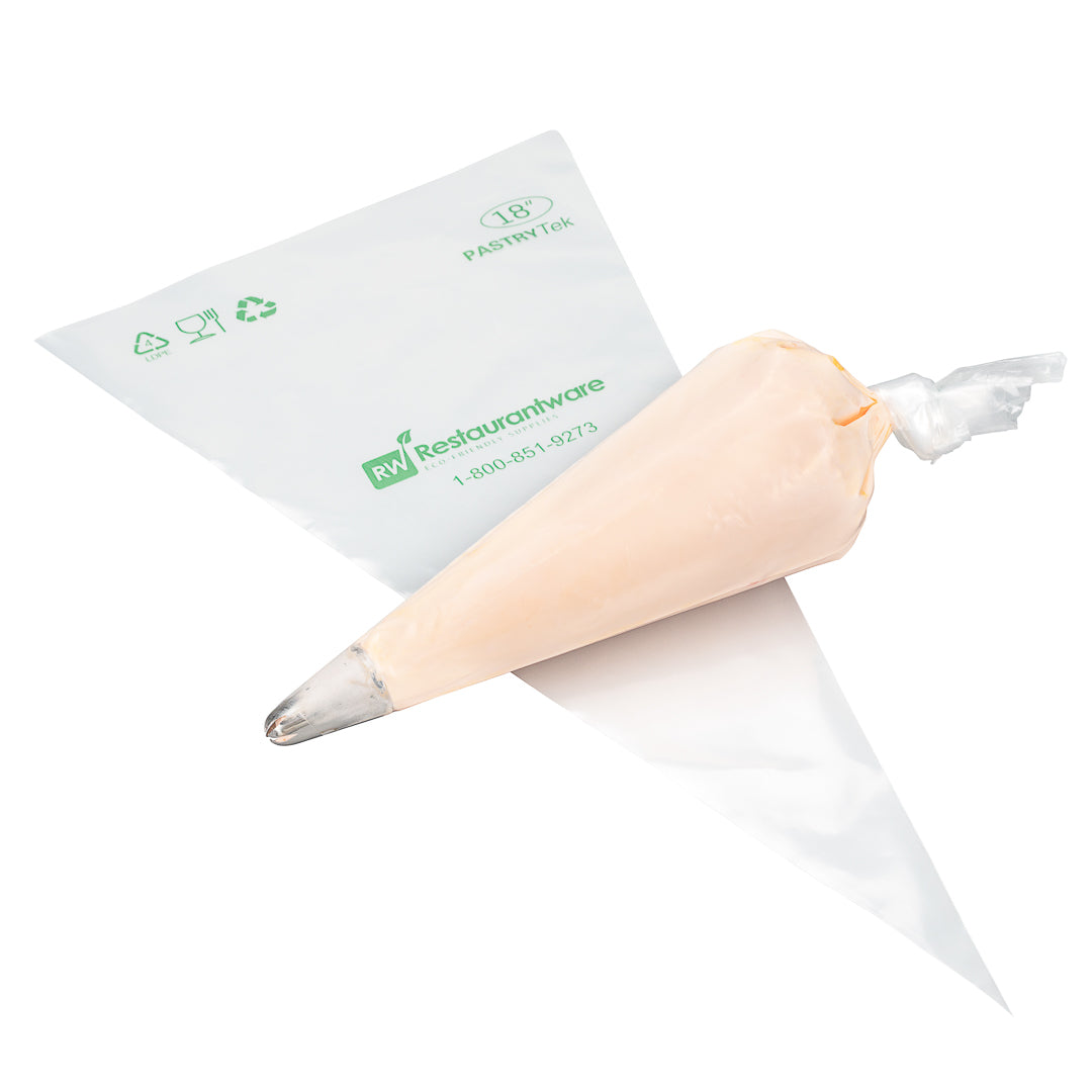 restaurantware Pastry Tek Clear Plastic Pastry Piping Bag - Recyclable - 18" x 9 1/2" - 100 count box