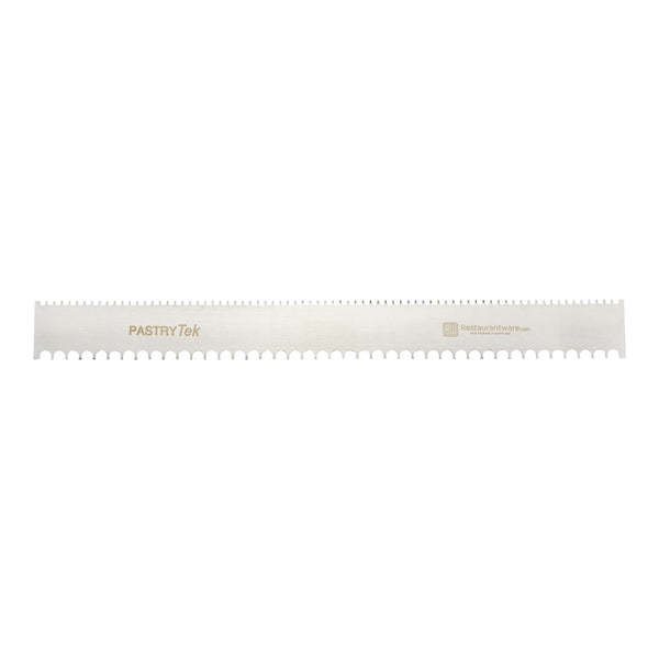 Restaurantware Pastry Tek Decorating Comb - Silver Stainless Steel - Semicircle Double-sided 2mm & 1mm - 19 3/4" X 2" - 1 Count Box