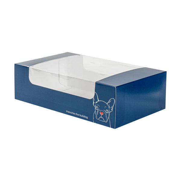 Restaurantware Pastry Tek Frenchie Paper Pastry / Cake Box - With Window - 7 3/4" X 4 3/4" X 2 1/4" - 100 Count Box