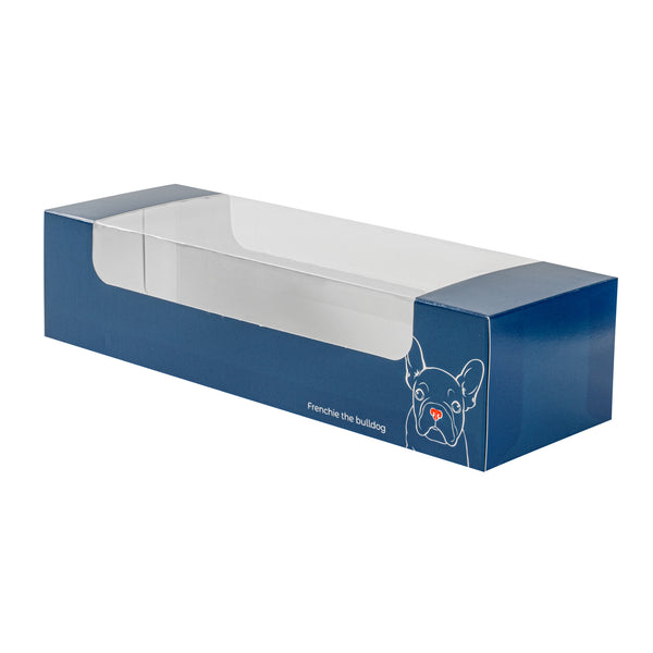 Restaurantware Pastry Tek Frenchie Paper Pastry / Cake Box - With Window - 9 3/4" X 3 1/4" X 2 1/4" - 100 Count Box