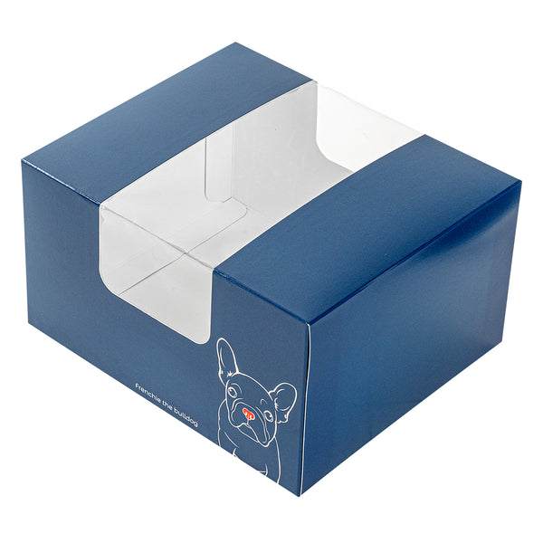 Restaurantware Pastry Tek Frenchie Paper Pastry / Cake Box - With Window - 7" X 6" X 4"- 100 Count Box