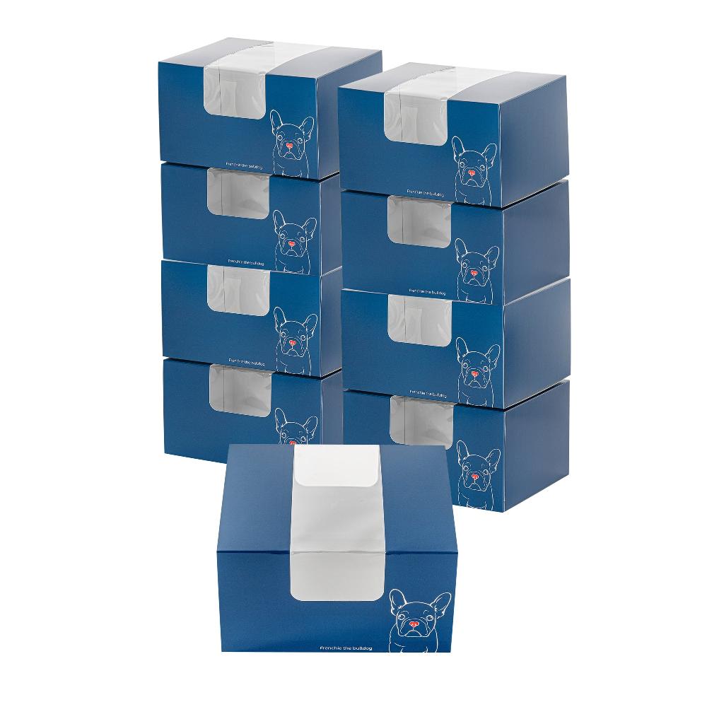 restaurantware Pastry Tek Frenchie Paper Pastry / Cake Box - with Window - 7" x 6" x 4"- 100 count box