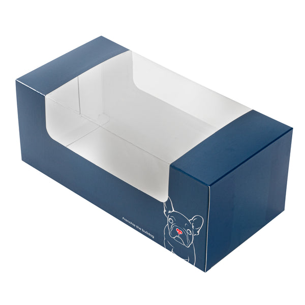 Restaurantware Pastry Tek Frenchie Paper Pastry / Cake Box - With Window - 9 3/4" X 4 3/4" X 4" - 100 Count Box