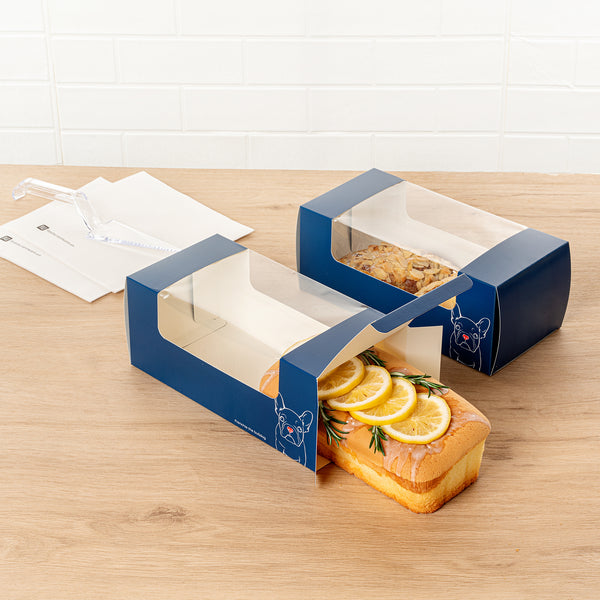 Restaurantware Pastry Tek Frenchie Paper Pastry / Cake Box - With Window - 9 3/4" X 4 3/4" X 4" - 100 Count Box