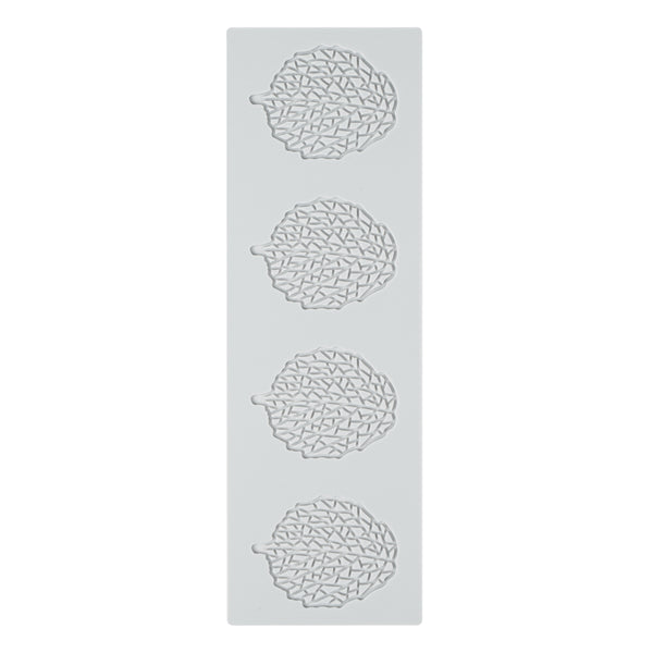 Restaurantware Pastry Tek Gray Silicone Autumn Leaf Fondant Impression Mat - 1 Count Box