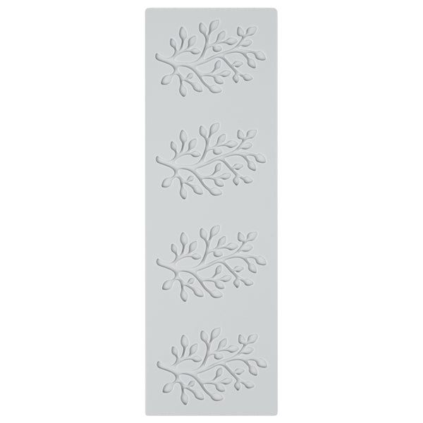 Restaurantware Pastry Tek Gray Silicone Branch With Leaves Fondant Impression Mat - 1 Count Box