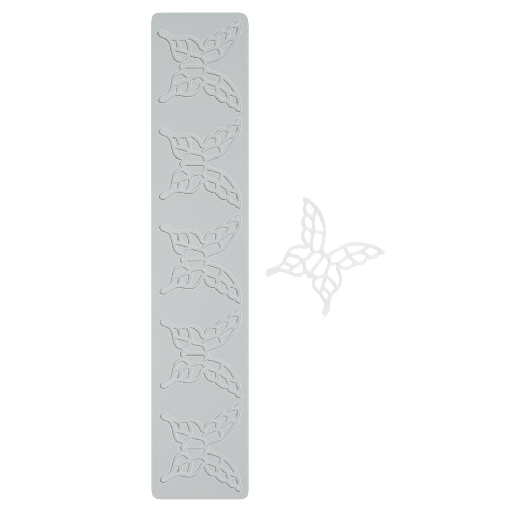 restaurantware Pastry Tek Gray Silicone Butterfly Fondant Impression Mat - 1 count box
