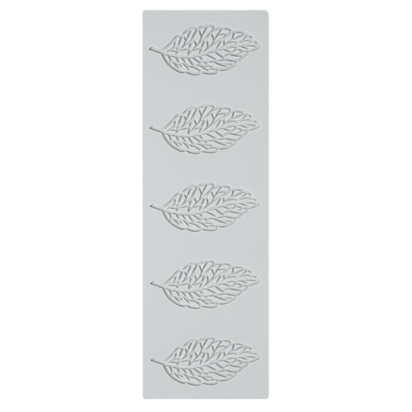 Restaurantware Pastry Tek Gray Silicone Spring Leaf Fondant Impression Mat - 1 Count Box