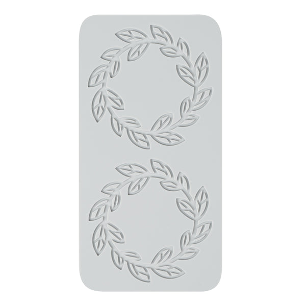 Restaurantware Pastry Tek Gray Silicone Spring Leaf Halo Fondant Impression Mat - 1 Count Box