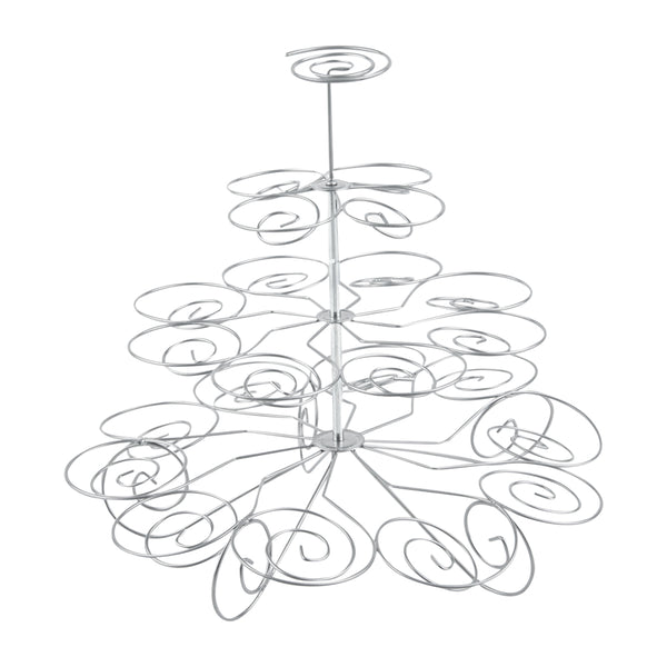 Restaurantware Pastry Tek Iron Cupcake Stand - 4-Tier Holds 23 Cupcakes - 12 1/2" X 12 1/2" X 11 1/2" - 1 Count Box