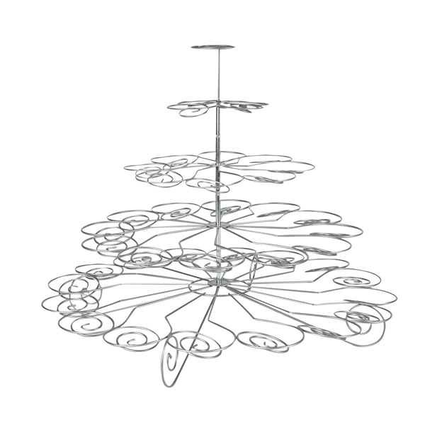 Restaurantware Pastry Tek Iron Cupcake Stand - 4-Tier Holds 41 Cupcakes - 17 3/4" X 17 3/4" X 14 1/4" - 1 Count Box