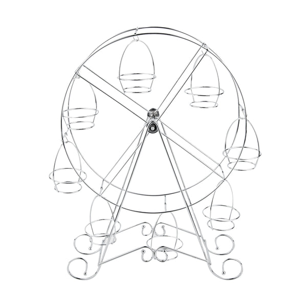 Restaurantware Pastry Tek Iron Ferris Wheel Cupcake Stand - Holds 8 Cupcakes - 12 1/4" X 4" X 17 1/4" - 1 Count Box