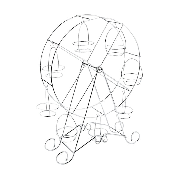 Restaurantware Pastry Tek Iron Ferris Wheel Cupcake Stand - Holds 8 Cupcakes - 12 1/4" X 4" X 17 1/4" - 1 Count Box