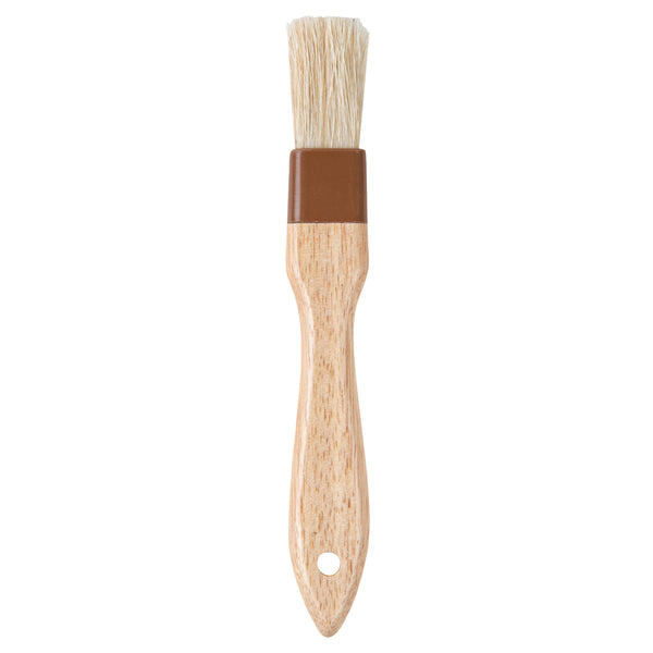 Restaurantware Pastry Tek Natural Wood 1" Wide Pastry / Basting Brush - With Boar Bristles - 8 1/2" - 1 Count Box