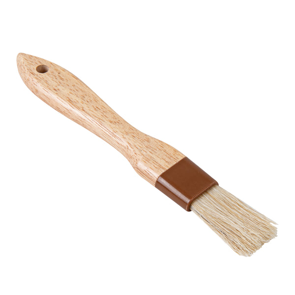 Restaurantware Pastry Tek Natural Wood 1" Wide Pastry / Basting Brush - With Boar Bristles - 8 1/2" - 1 Count Box