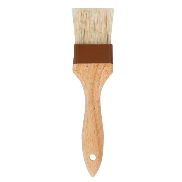 Restaurantware Pastry Tek Natural Wood 2" Wide Pastry / Basting Brush - With Boar Bristles - 8 3/4" - 1 Count Box