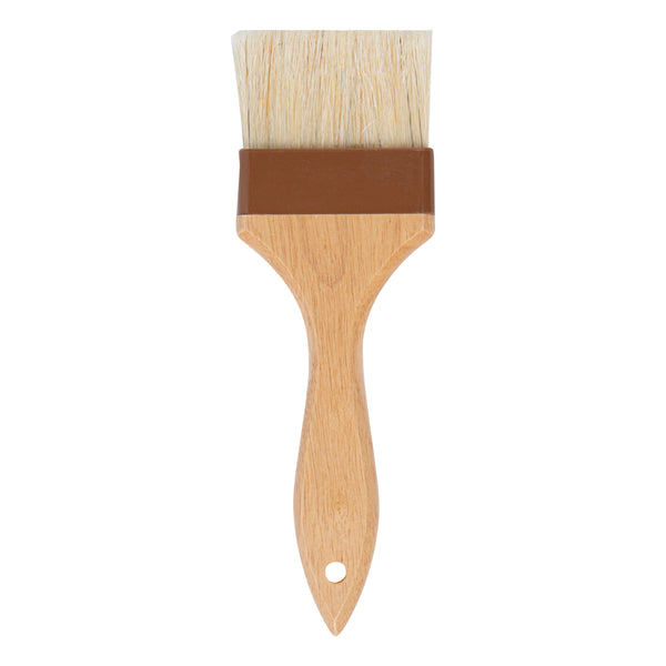 Restaurantware Pastry Tek Natural Wood 3" Wide Pastry / Basting Brush - With Boar Bristles - 9 1/2" - 1 Count Box