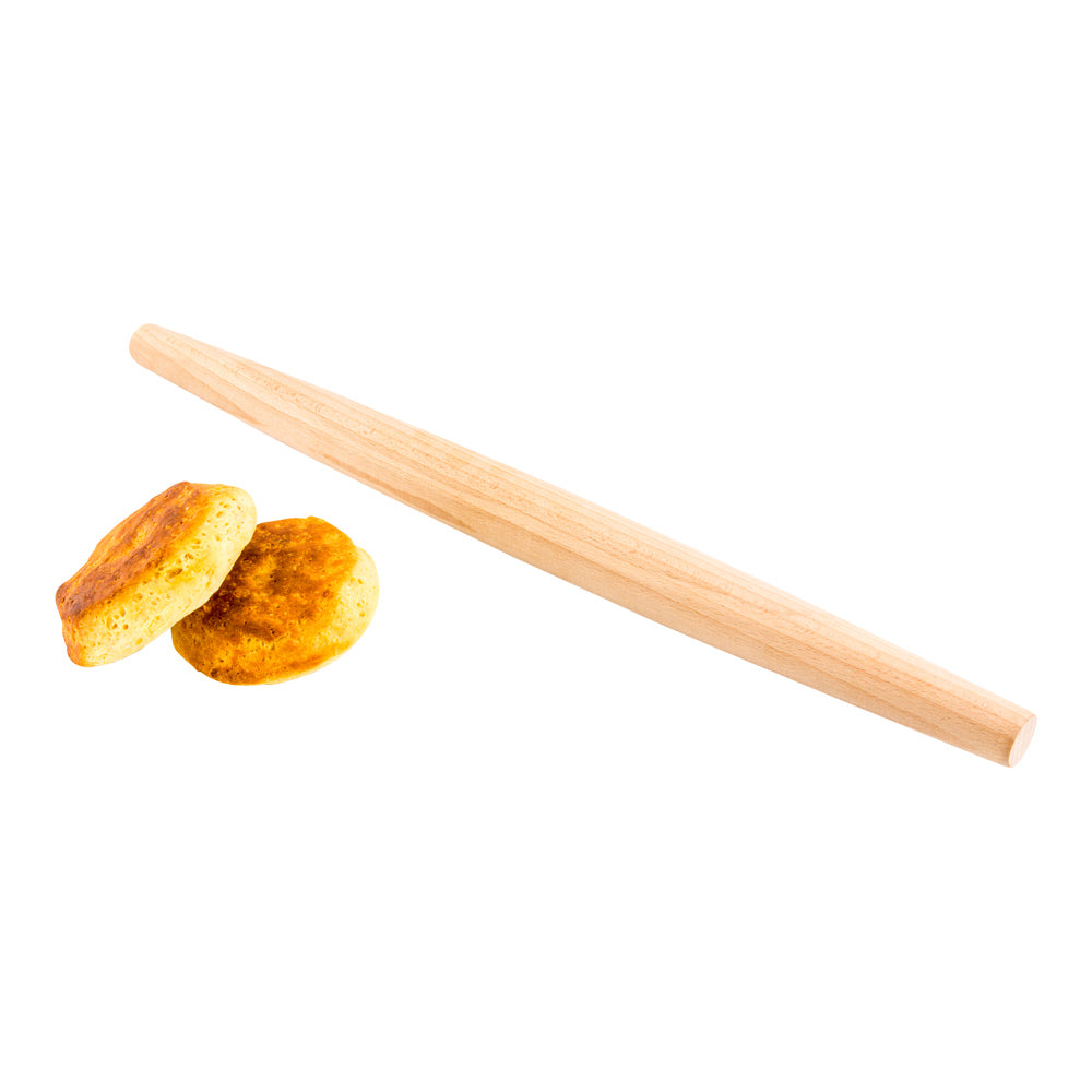 restaurantware Pastry Tek Natural Wood French Rolling Pin - Tapered - 18" - 1 count box