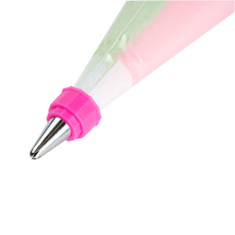 restaurantware Pastry Tek Pink and White Plastic Piping Tip Coupler - Dual Color - 1 count box