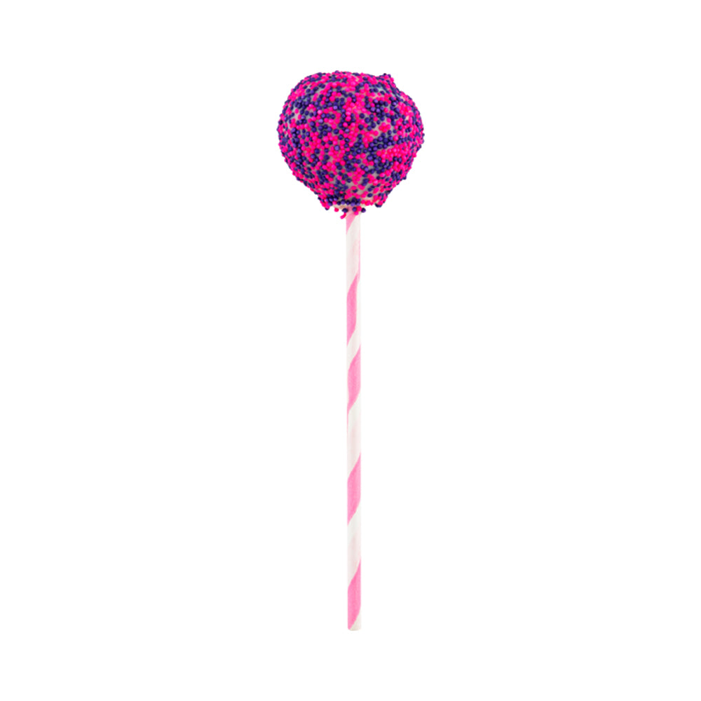 restaurantware Pastry Tek Pink Paper Cake Pop and Lollipop Stick - Spirals Biodegradable - 6" x 5/32" - 100 count box