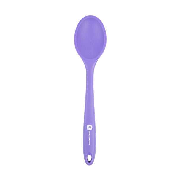 Restaurantware Pastry Tek Purple Silicone Mixing Spoon - 10 1/2" X 2 1/4" X 3/4" - 1 Count Box