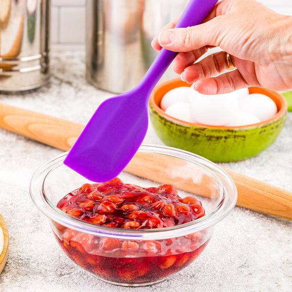 Restaurantware Pastry Tek Purple Silicone Spatula - Flat - 10 1/2" - 1 Count Box