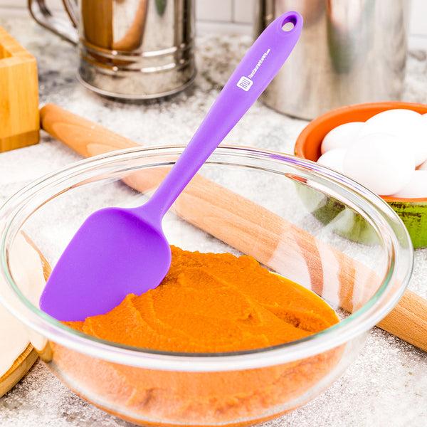 Restaurantware Pastry Tek Purple Silicone Spatula - Spoon-Shaped - 10 1/2" - 1 Count Box